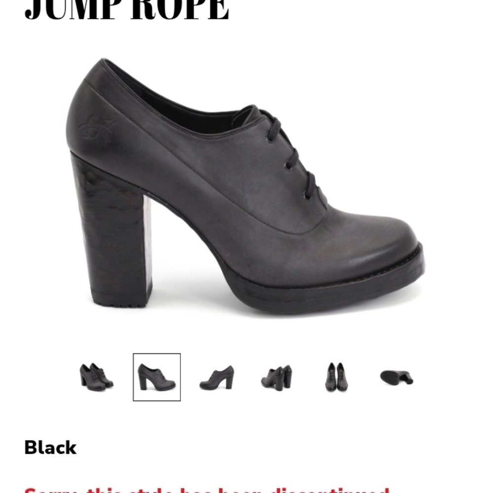 JOHN FLUEVOG Hopscotch Jump Rope Black Heeled Oxfords Size 8 - Picture 4 of 7